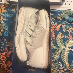 EEUC VERY NEW but worn once - SAS White/Silver Velcro Sneakers. Size 9.5